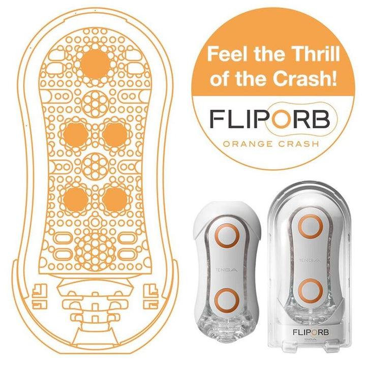 TENGA - MASTURBATEUR FLIP ORB STRONG CRASH BLANC ET ORANGE