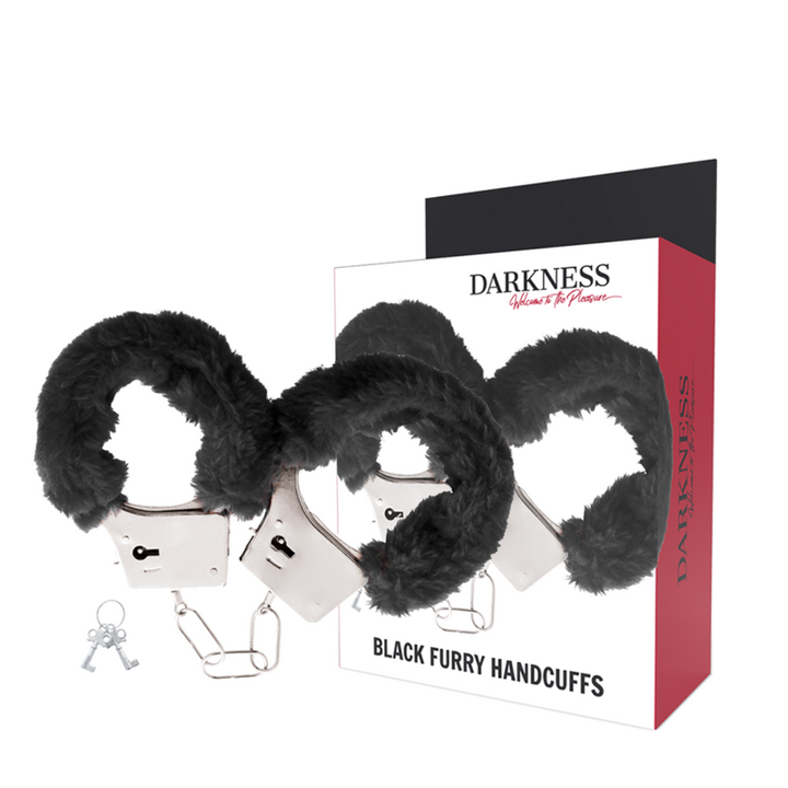 BLACK FURRY HANDCUFFS