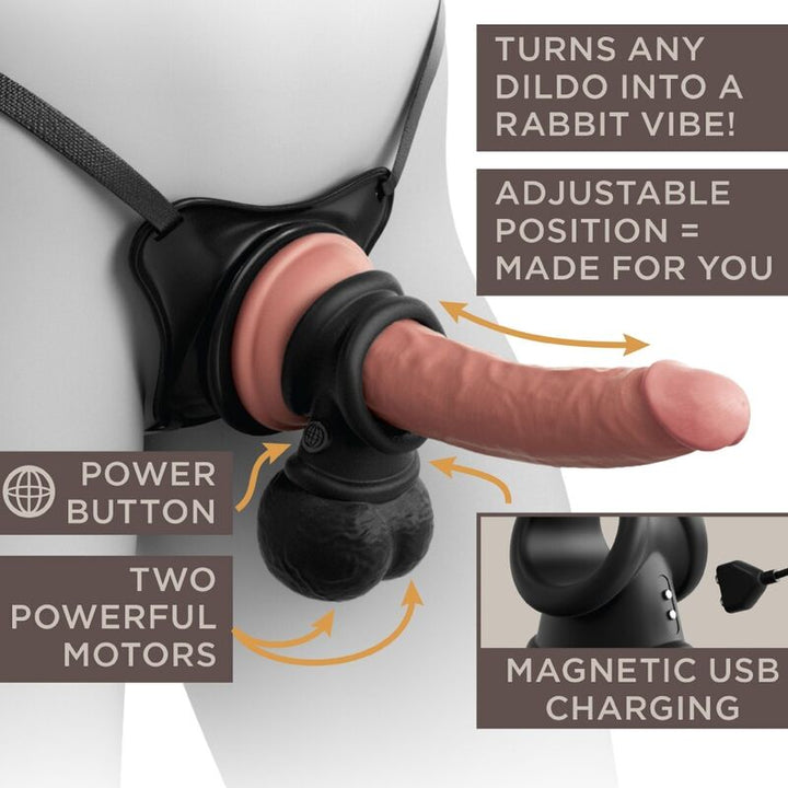 KING COCK - ELITE ANNEAU AVEC TESTICULE VIBRANT SILICONE