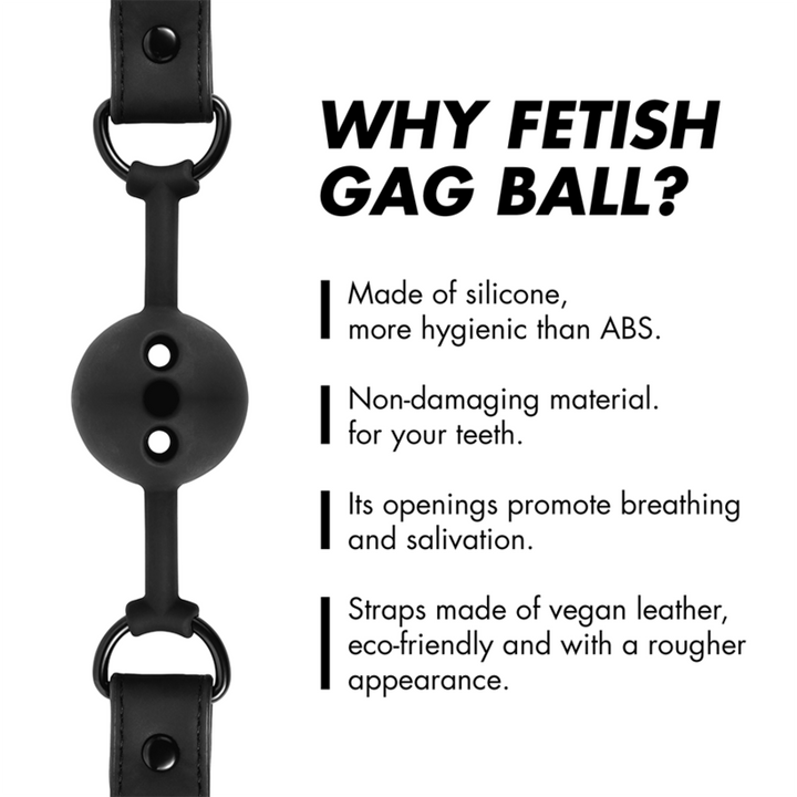 BREATHABLE SILICONE BALL GAG - NOIR