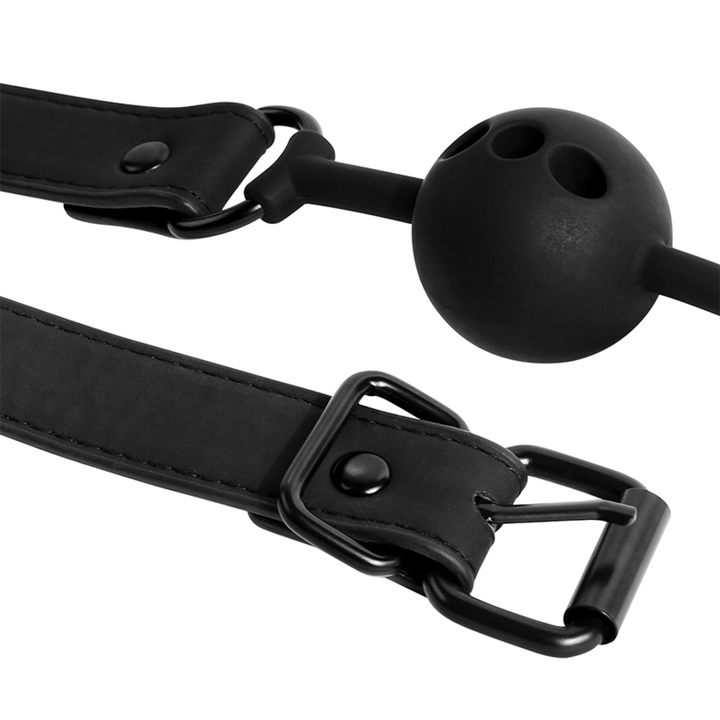 BREATHABLE SILICONE BALL GAG - NOIR