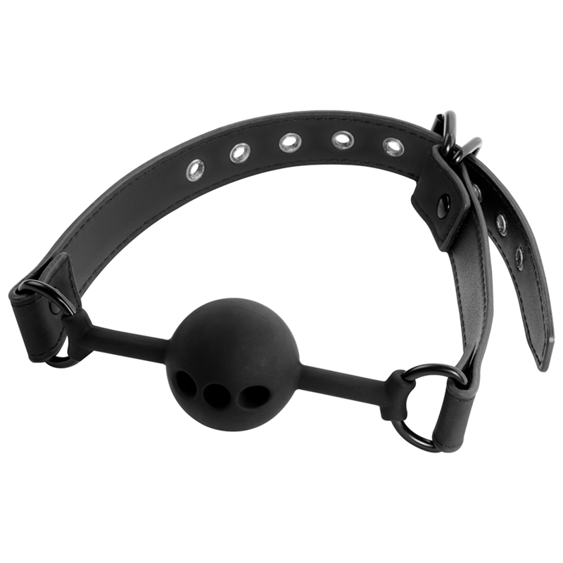 BREATHABLE SILICONE BALL GAG - NOIR