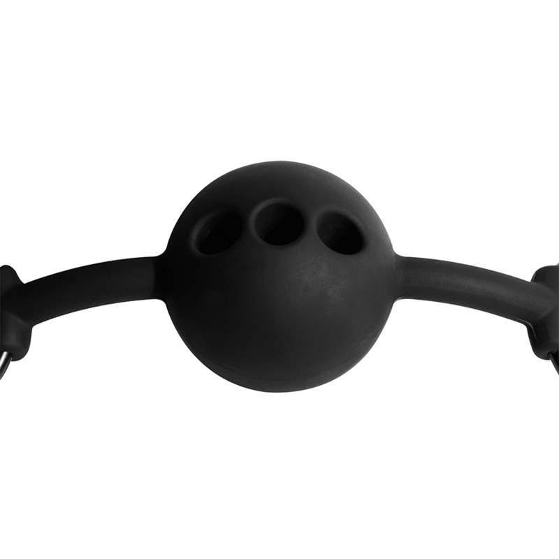 BREATHABLE SILICONE BALL GAG - NOIR