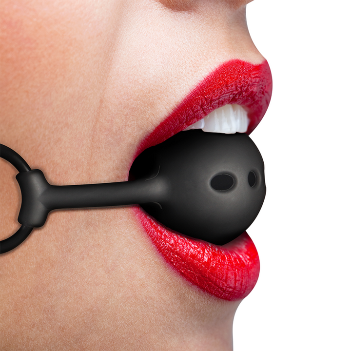 BREATHABLE SILICONE BALL GAG - NOIR