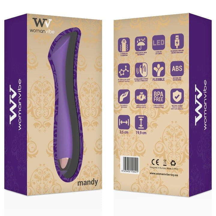 WOMANVIBE - VIBRATEUR RECHARGEABLE EN SILICONE MANDY POINT "K"